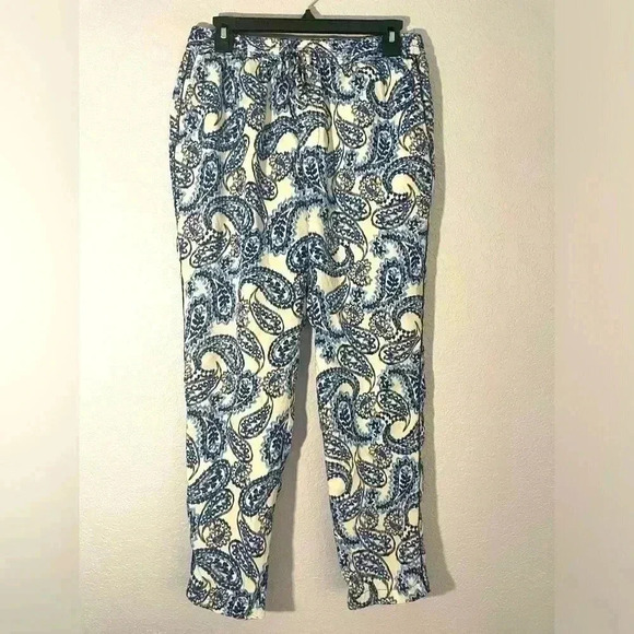Ralph Lauren Paisley Skinny Pull On Pants Casual Summer Beach Womens Sz 8 - Picture 1 of 7